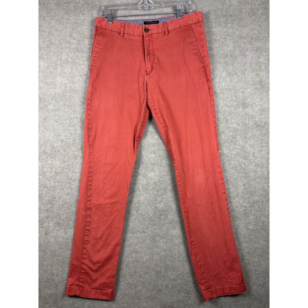 Banana Republic Fulton Skinny Chino Pants 32x32 Red Stretch Cotton Mens